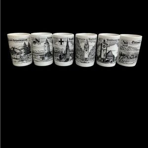 Vintage handmade German shot glasses set of 6